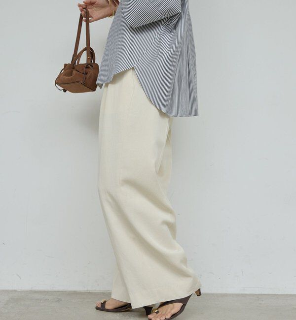  「リネンダブルタックパンツ」|チノ|