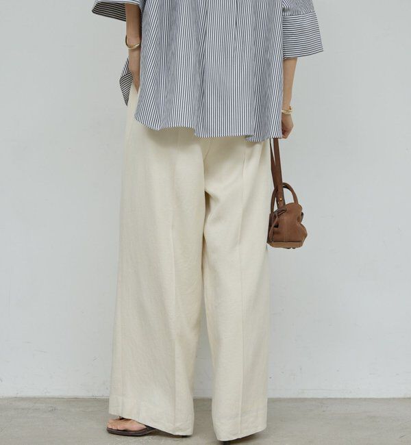  「リネンダブルタックパンツ」|チノ|