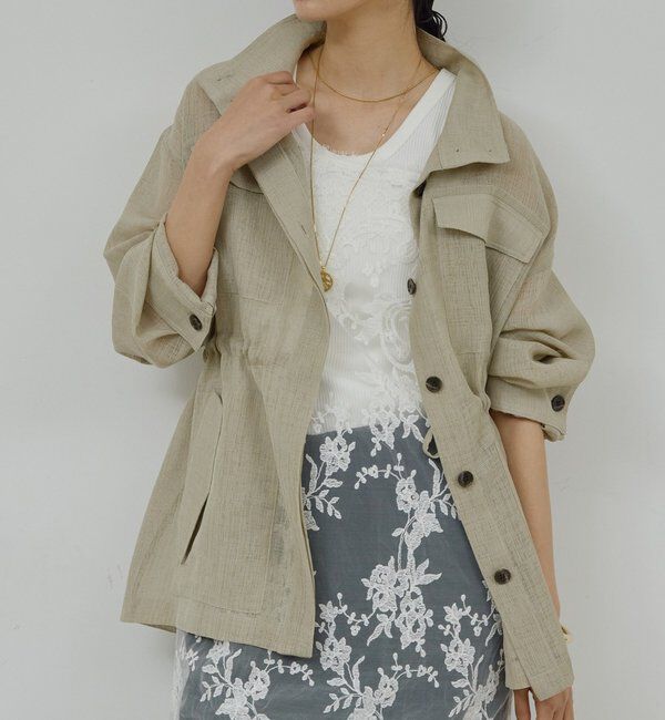  「【SACHIKOコラボ】シアーメッシュミリタリージャケット」|その他|モスグリーン