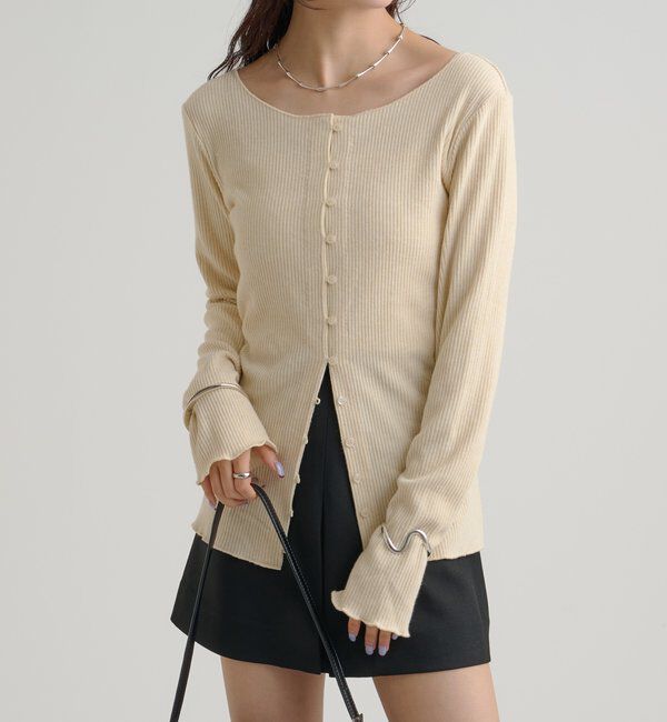  「起毛リブボタンカーディガン」|Tシャツ・カットソー|