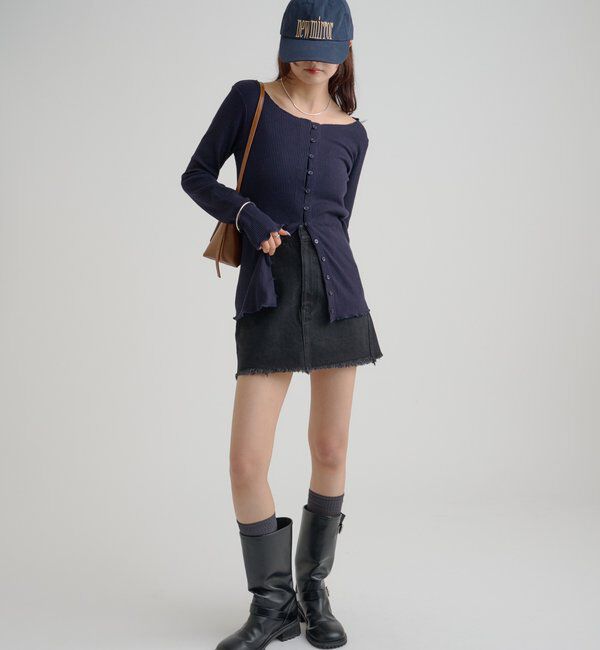  「起毛リブボタンカーディガン」|Tシャツ・カットソー|