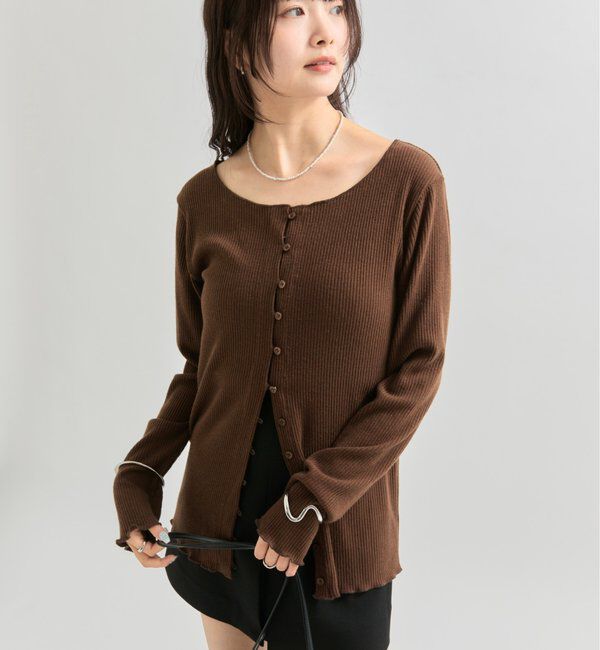  「起毛リブボタンカーディガン」|Tシャツ・カットソー|