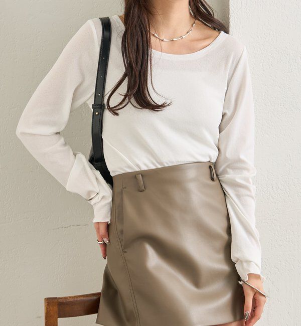  「裾ギャザーシアーロンＴ」|Tシャツ・カットソー|