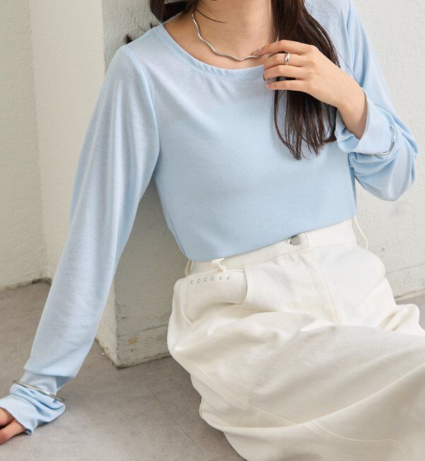  「裾ギャザーシアーロンＴ」|Tシャツ・カットソー|