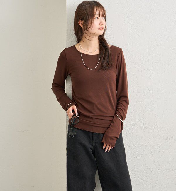  「裾ギャザーシアーロンＴ」|Tシャツ・カットソー|