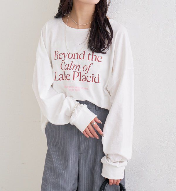  「配色BIGロゴロングTシャツ」|Tシャツ・カットソー|