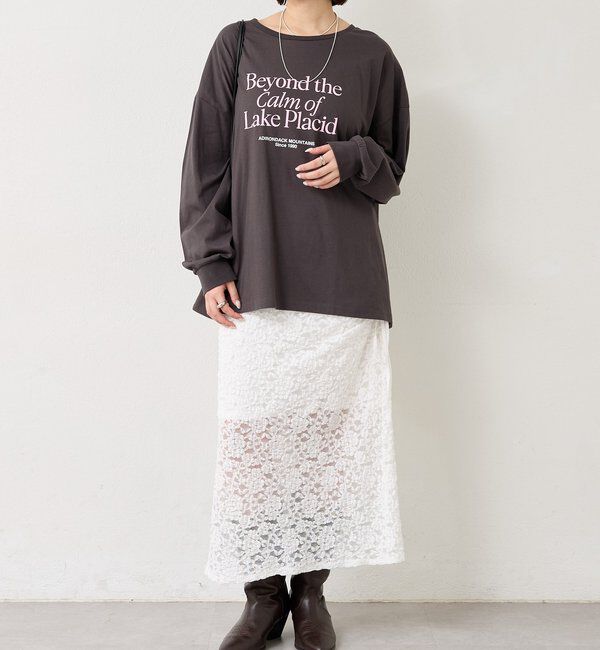  「配色BIGロゴロングTシャツ」|Tシャツ・カットソー|