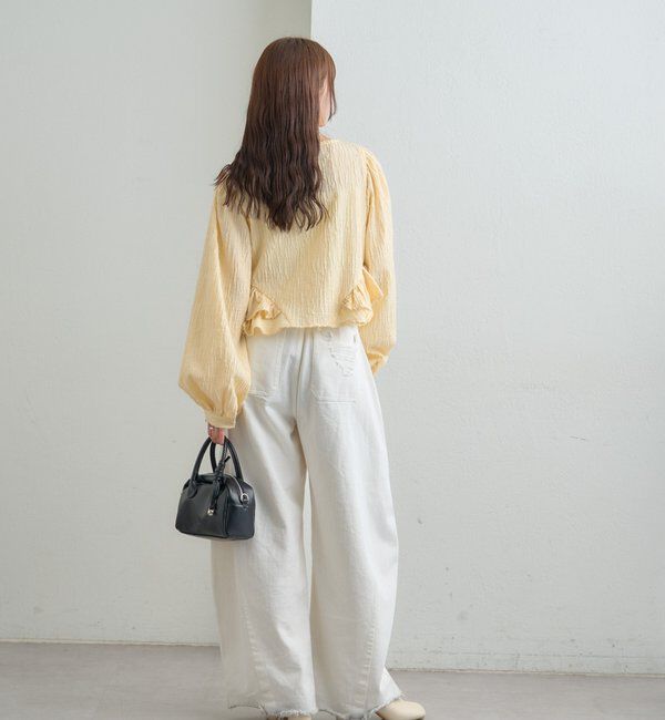  「ジャガード裾フリルブラウス」|シャツ・ブラウス|