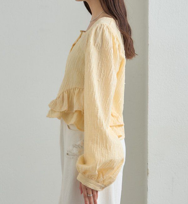  「ジャガード裾フリルブラウス」|シャツ・ブラウス|