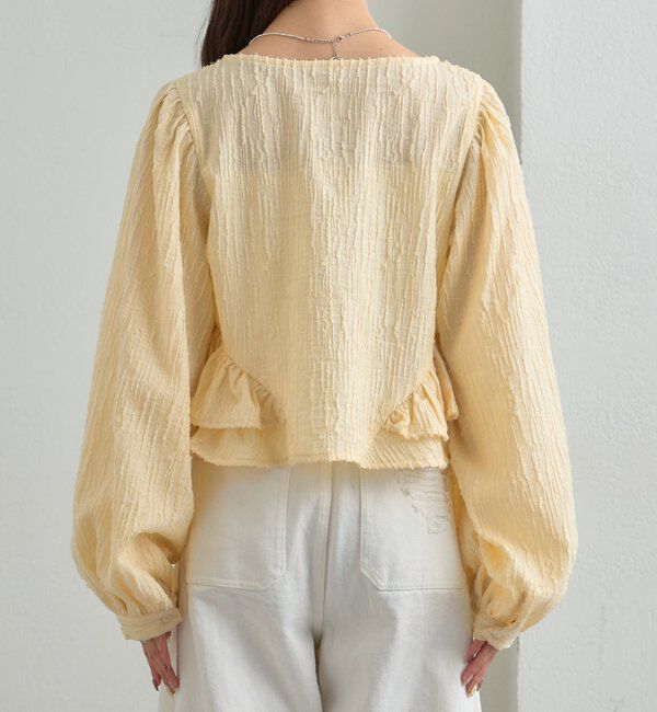  「ジャガード裾フリルブラウス」|シャツ・ブラウス|