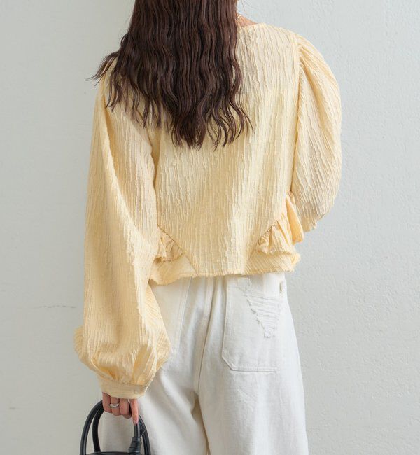  「ジャガード裾フリルブラウス」|シャツ・ブラウス|