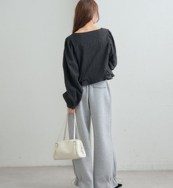  「ジャガード裾フリルブラウス」|シャツ・ブラウス|