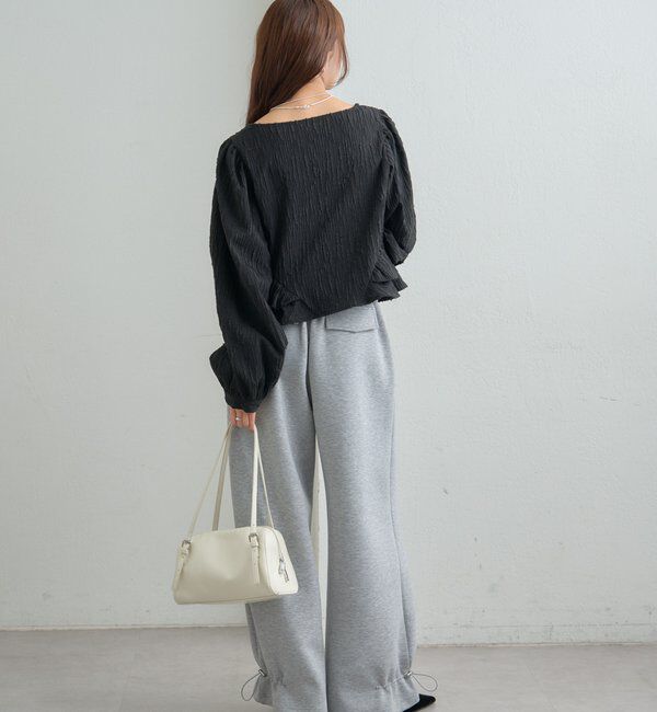  「ジャガード裾フリルブラウス」|シャツ・ブラウス|