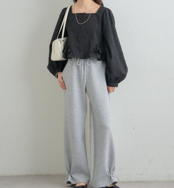  「ジャガード裾フリルブラウス」|シャツ・ブラウス|