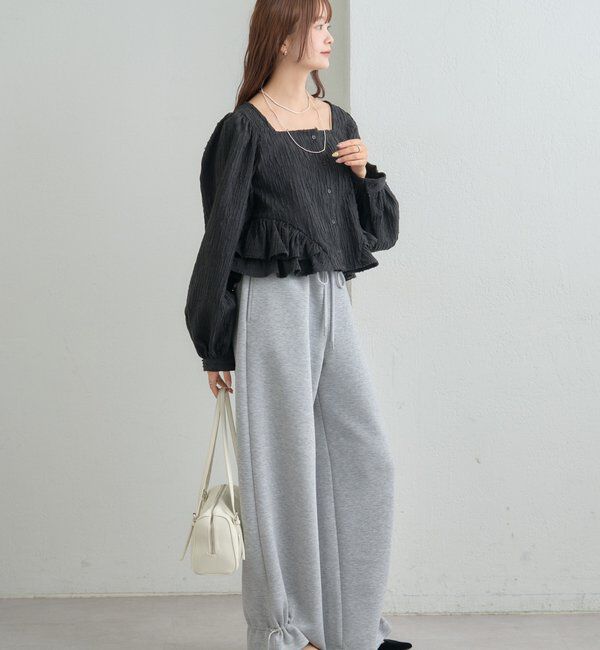  「ジャガード裾フリルブラウス」|シャツ・ブラウス|