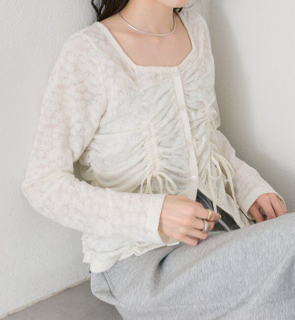  「シャーリングレースカーディガン」|Tシャツ・カットソー|