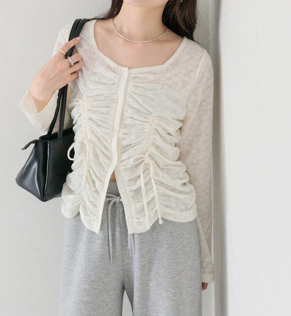  「シャーリングレースカーディガン」|Tシャツ・カットソー|