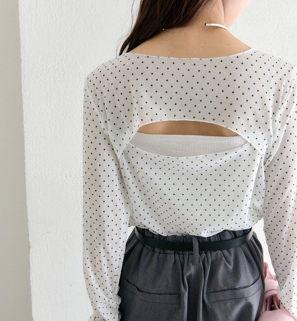  「バックシャンドットチュールロンT」|Tシャツ・カットソー|