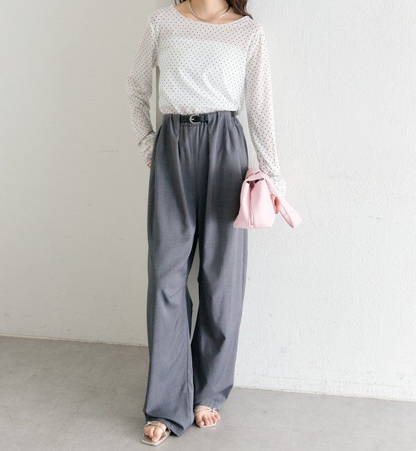  「バックシャンドットチュールロンT」|Tシャツ・カットソー|