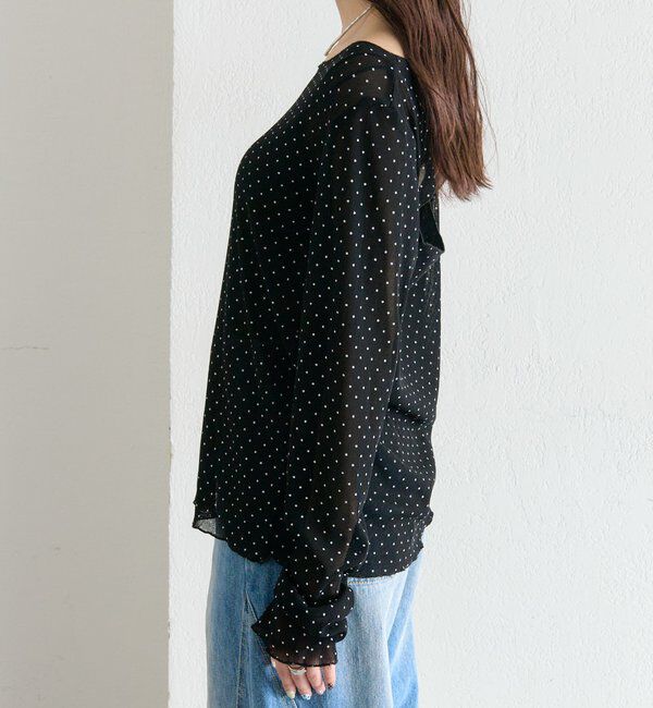  「バックシャンドットチュールロンT」|Tシャツ・カットソー|