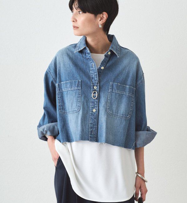  「【JAPAN MADE】デニムショートシャツ」|シャツ・ブラウス|
