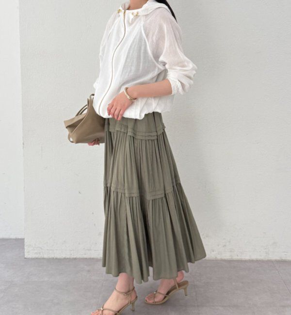  「サテンティアードキャミワンピース」|ワンピース|