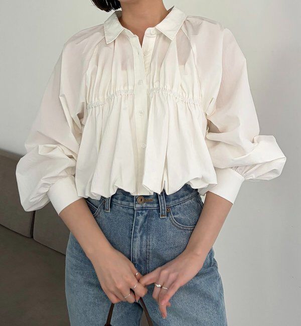  「バルーンクロップシャツ」|シャツ・ブラウス|