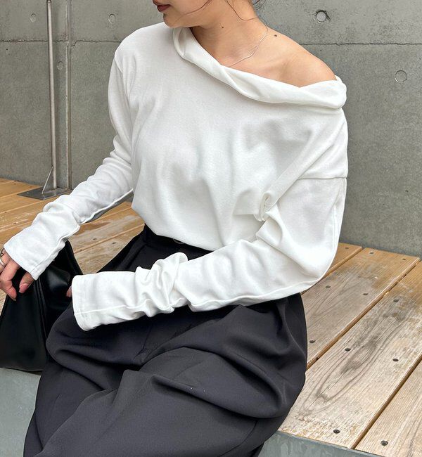  「バルーンネックロンT」|Tシャツ・カットソー|ホワイト