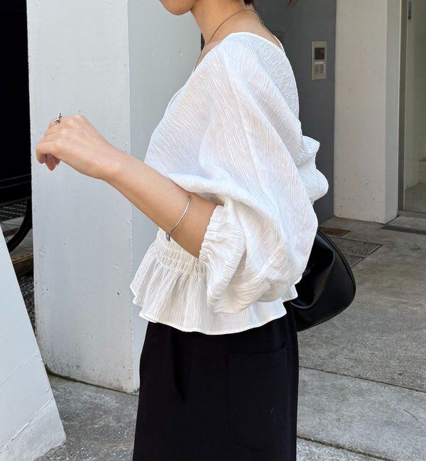  「ウエストマークVネックブラウス」|シャツ・ブラウス|