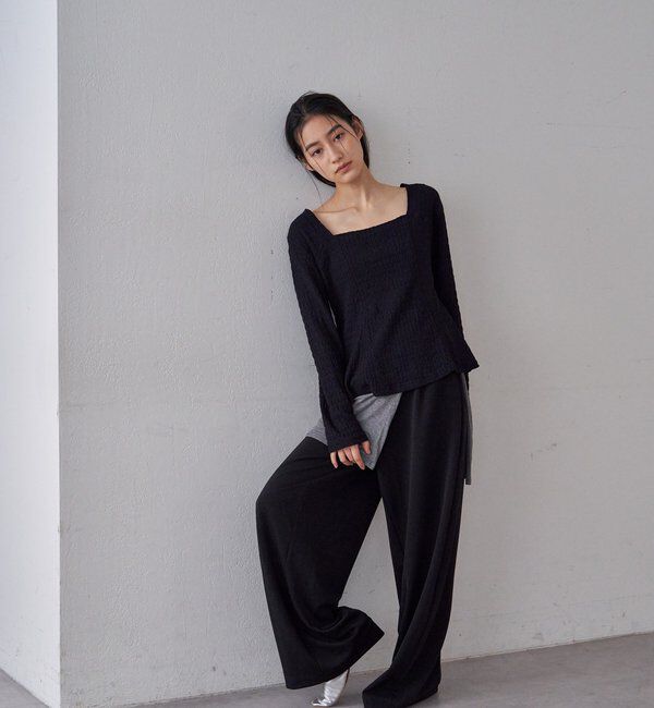  「スクエアネックペプラムカットソー」|Tシャツ・カットソー|