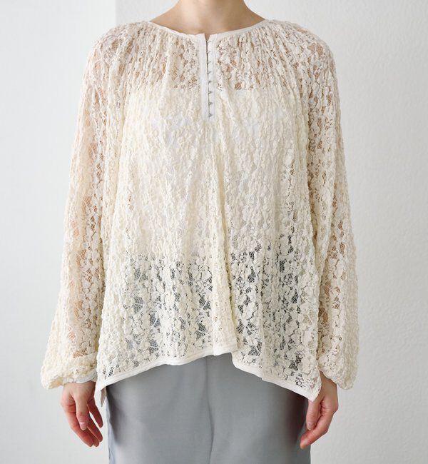  「サイドスリットレースブラウス」|シャツ・ブラウス|
