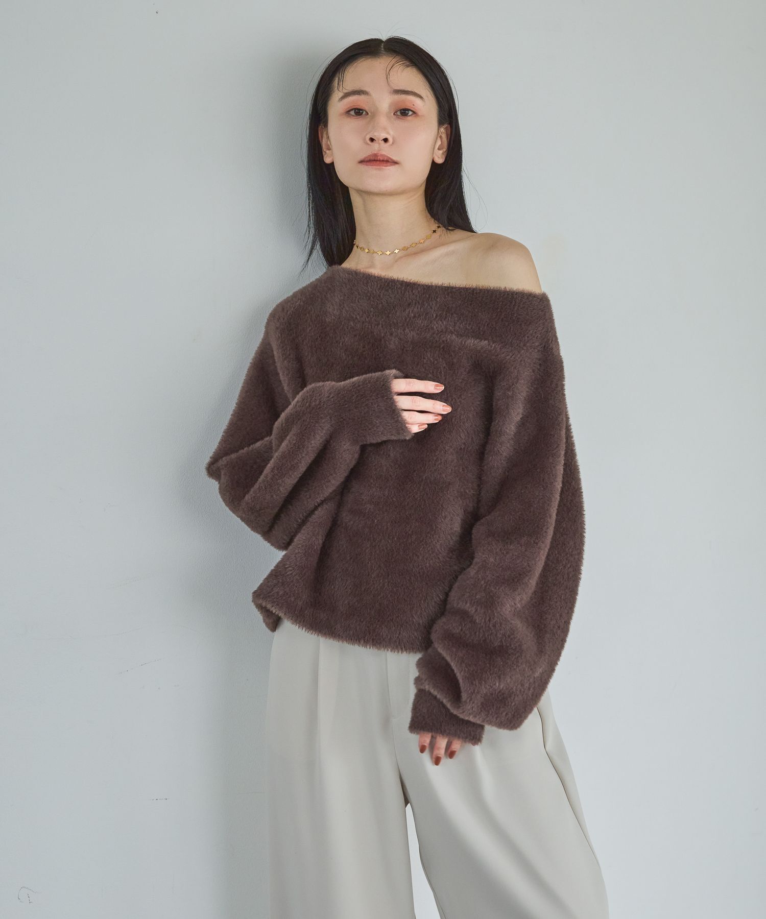A part by 「ウォームニットシャギープルオーバー」|ニット・セーター|ブラウン