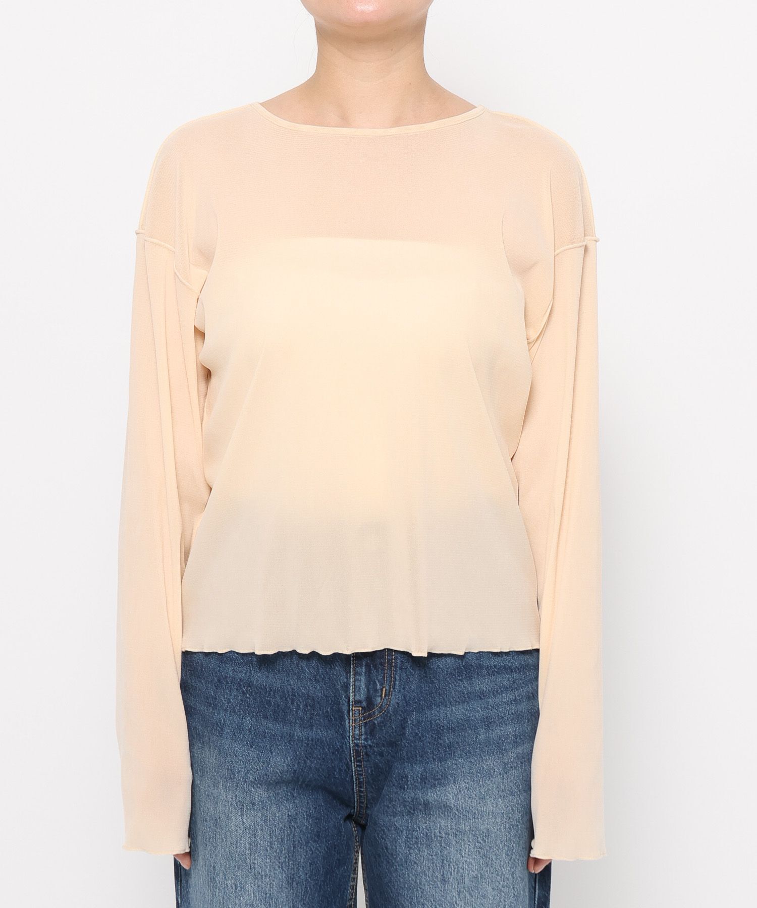 LOWRYS FARM「【前後着用可能】ベロア２ＷＡＹプルオーバーＬＳ」|Tシャツ・カットソー|