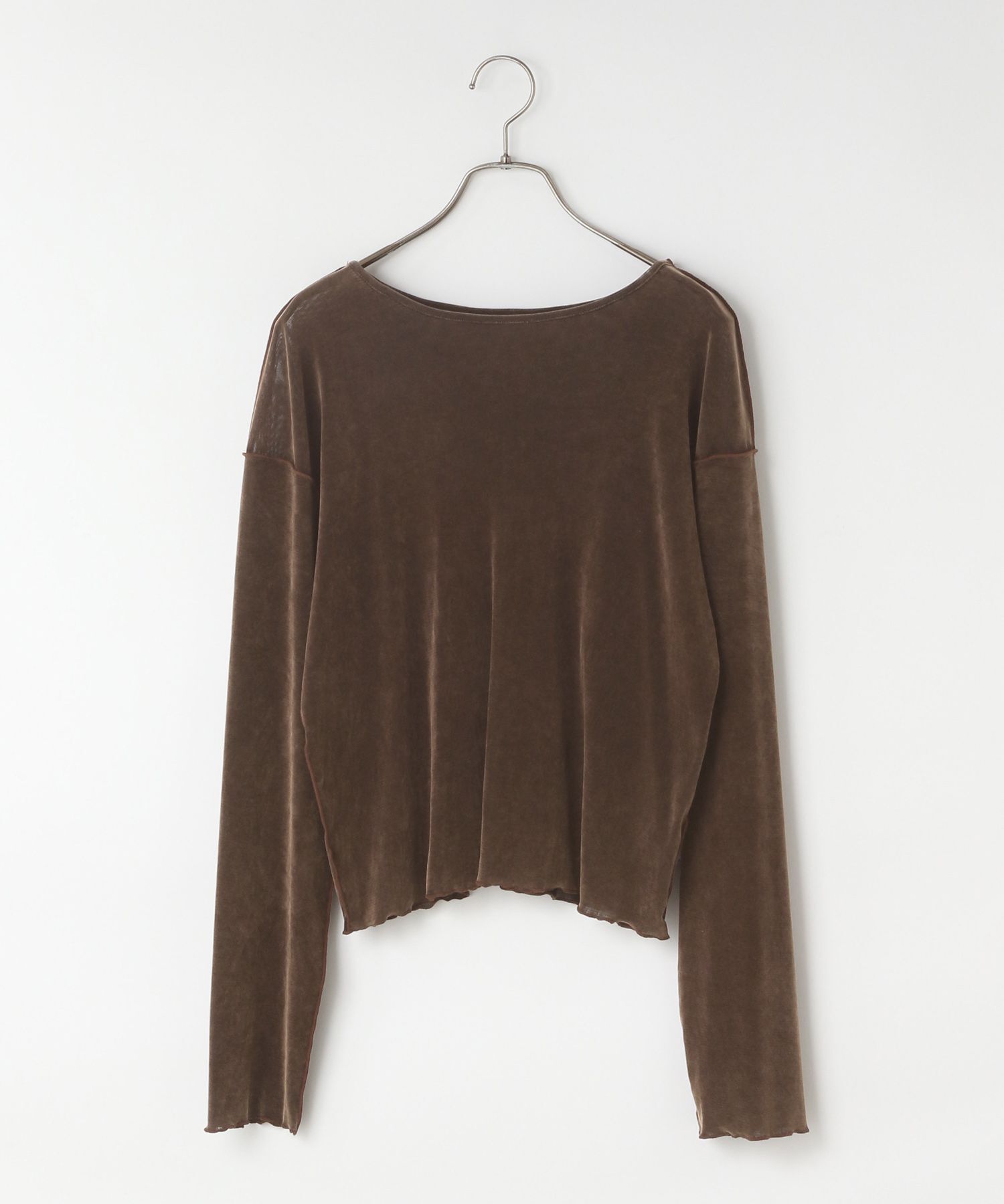 LOWRYS FARM「【前後着用可能】ベロア２ＷＡＹプルオーバーＬＳ」|Tシャツ・カットソー|BRN8