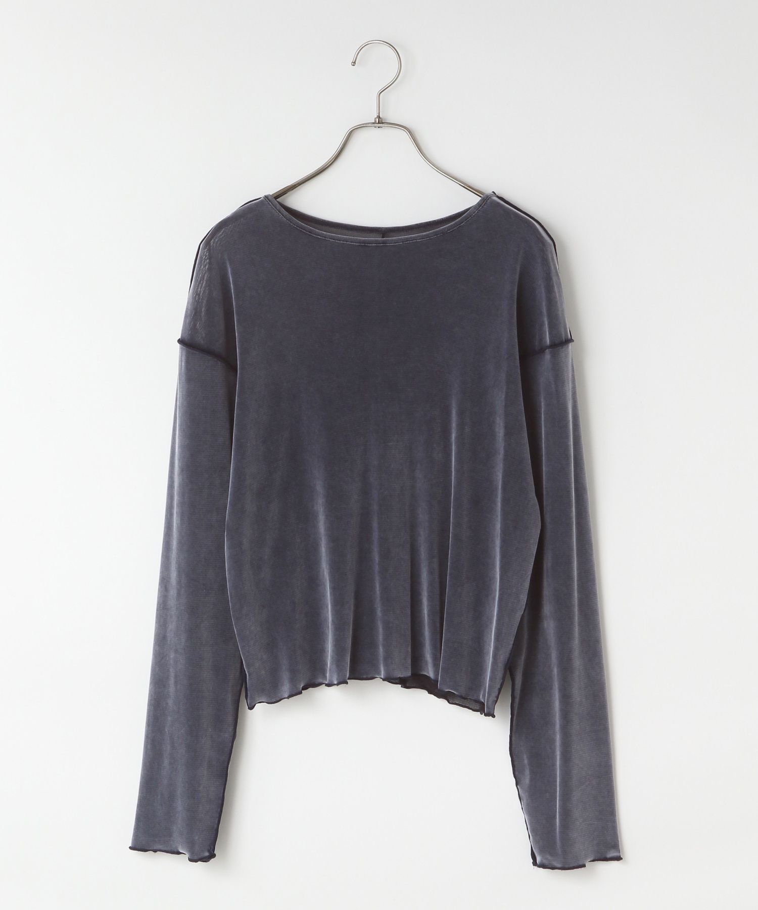 LOWRYS FARM「【前後着用可能】ベロア２ＷＡＹプルオーバーＬＳ」|Tシャツ・カットソー|NVY