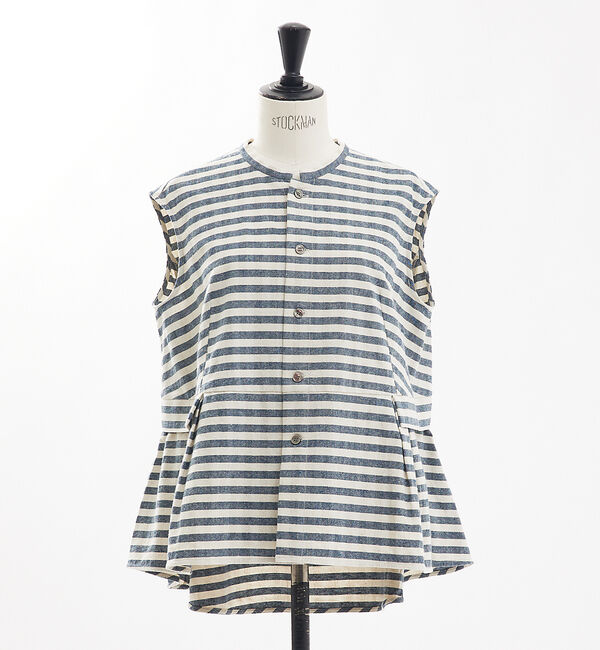 collex「ボーダーノースリーブブラウス」|シャツ・ブラウス|