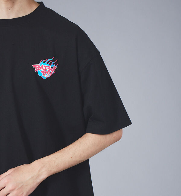 ABAHOUSE「【BADBOY / バッドボーイ】BADBOYCLUB ファイヤーパターン ロゴ」|Tシャツ・カットソー|