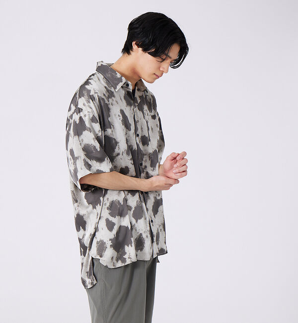 ABAHOUSE「総柄プリント ビッグシルエット とろみシャツ」|シャツ・ブラウス|