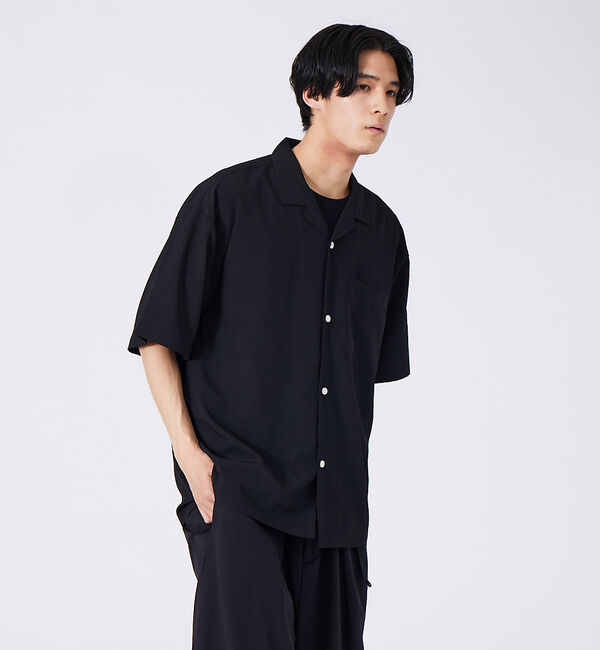 ABAHOUSE「WEB限定　ルーズオーバーオープンカラー開襟半袖シャツ」|シャツ・ブラウス|ブラック