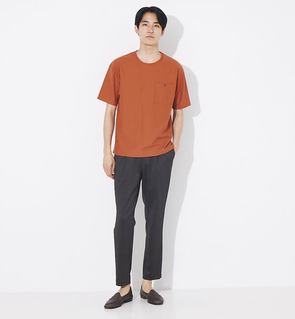 ABAHOUSE「カルゼ ワンボタン ポケット カラー Tシャツ」|Tシャツ・カットソー|