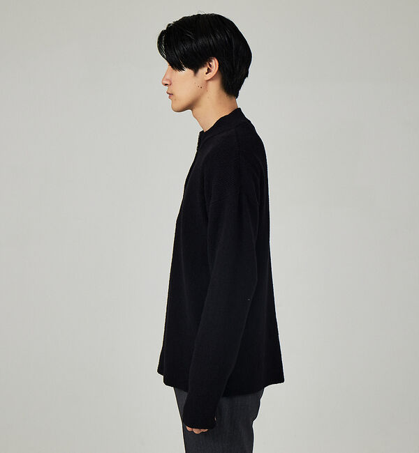 ABAHOUSE「畦ブークレ ハーフジップ プルオーバー ニット」|ニット・セーター|