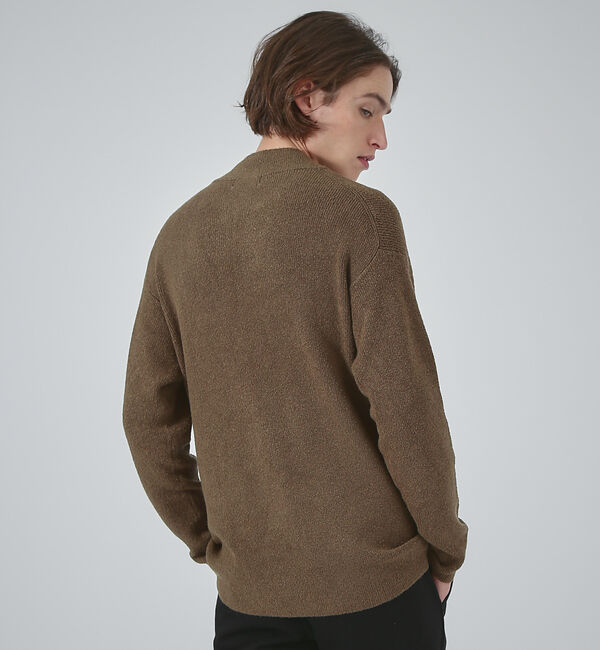 ABAHOUSE「畦ブークレ ハーフジップ プルオーバー ニット」|ニット・セーター|