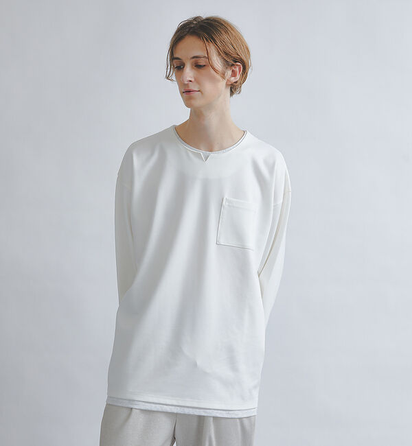 ABAHOUSE「【レイヤード】キーネック ロングスリーブ Tシャツ」|Tシャツ・カットソー|