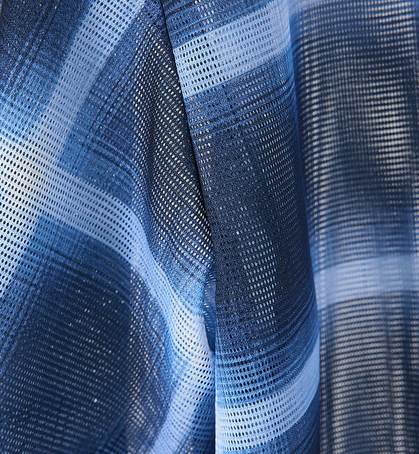 ABAHOUSE「【WEB限定】マイクロメッシュ オンブレチェック半袖シャツ/ユニセックス」|シャツ・ブラウス|