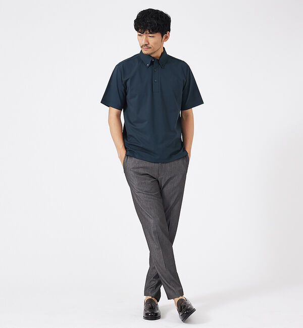 ABAHOUSE「シルケット天竺 ボタンダウン ポロシャツ」|ポロシャツ|