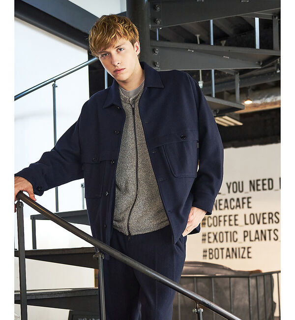 ABAHOUSE「カールヤーン ニットライダース / ニットブルゾン」|ブルゾン・スタジャン|