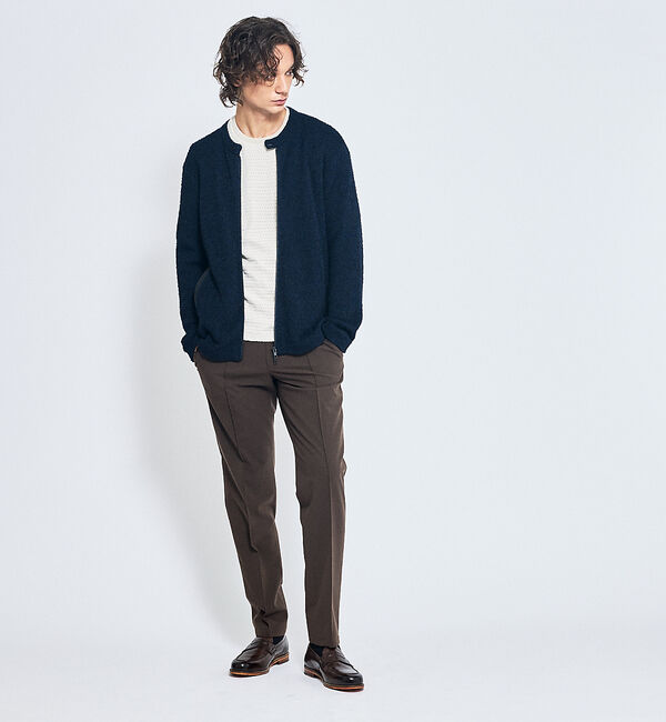 ABAHOUSE「カールヤーン ニットライダース / ニットブルゾン」|ブルゾン・スタジャン|