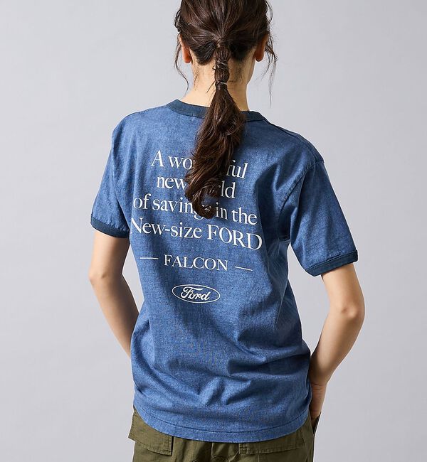 ABAHOUSE「【GOOD ROCK SPEED / グッドロックスピード】FORD ロゴプリン」|Tシャツ・カットソー|ネイビー