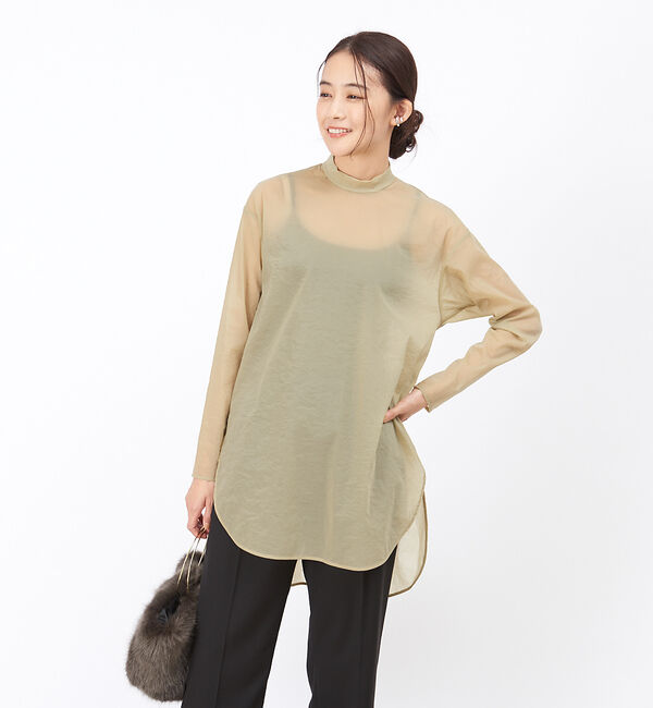 Rouge vif「シースルーブラウス」|シャツ・ブラウス|グリーン