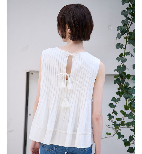 Rouge vif「【MICA&DEAL/マイカアンドディール】ノースリーブピンタックブラウス　タッ」|シャツ・ブラウス|